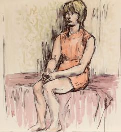 E.P. Clapholt - Mid 20th Century Watercolour, The Pink Dress