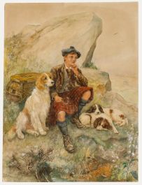 N. Drummond - Early 20th Century Watercolour, Waiting for the Gillie