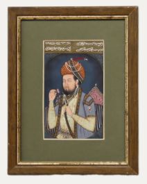 Indian Miniature  20th Century Gouache - Prince