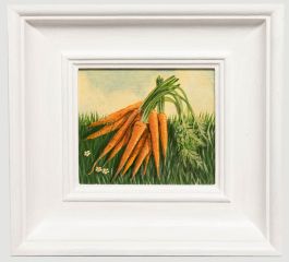 Jane Robinson - Framed Contemporary Oil, Carrots by the Bunch