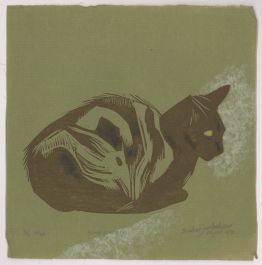 Percy Drake-Brookshaw (1907-1993) - 1971 Woodcut, Nine Lives 7