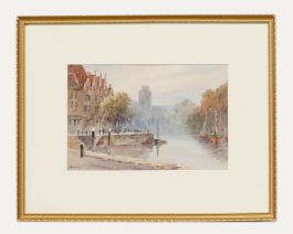 E. M. Southby - Framed Early 20th Century Watercolour, Boats on the Canal