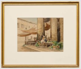 P. Baynon - Framed Late 19th Century Watercolour, Preparing Produce for Market
