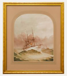 Serapis - Framed 1881 Watercolour, HMS Serapis