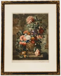 Eugene James Tilly (1870-1937) - Framed Mezzotint, Blooms in a Stone Urn