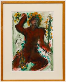 Nan Frankel (1929-2021) - 20th Century Watercolour, Flowers in her Hair