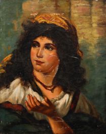 After  Annibale Marianini - For Restoration 19th Century Oil, Schöne Römerin