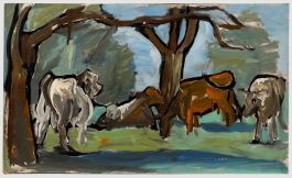 Maureen Robinette - 1967 Oil, Cows Under Cover