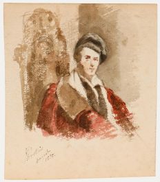John Hollins - 1830 Watercolour, Self-Portrait of the Artist