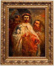 Late 19th Century Oil - Clergyman with Figures
