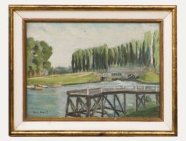 Félix Niaut (1895-1988) - French School Mid 20th Century Oil, The Pontoon