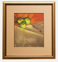 June Bevan (b.1927) - 20th Century Oil, Three Granny Smiths