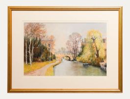 George Cutter - Framed 20th Century Pastel, View of the Kennet & Avon Canal
