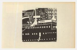 Albert Masri (1927-2020) - Mid 20th Century Woodcut, Ferry