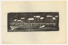Albert Masri (1927-2020) - Mid 20th Century Woodcut, Boats and Nets