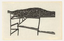Albert Masri (1927-2020) - Mid 20th Century Woodcut, Rooftops