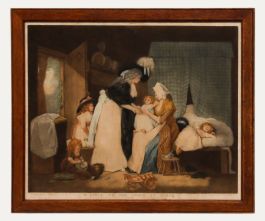 After George Morland (1763-1804) - Aquatint, A Visit To The Child At Nurse