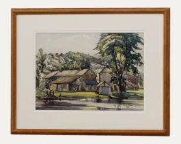Frank G. Bass - Framed 1955 Watercolour, Our Picnic Spot by Newby Bridge