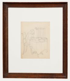 Brynhild Parker (1907-1987) - Graphite Drawing, Young Girl Drawing at a Table