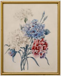 Victorian Mid 19th Century Watercolour - Study of Carnations