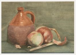 W. J. Blakely - 1909 Watercolour, Still Life with Onions