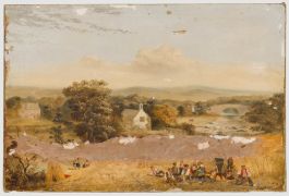 For Restoration Continental School Early 20th Century Oil - Break in the Fields