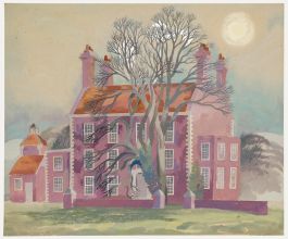 Colley - 20th Century Gouache, Manor at Night