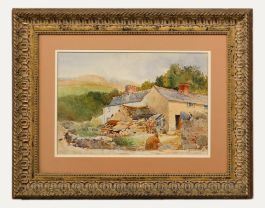 Framed Early 20th Century Watercolour - Farm in the Welsh Mountains