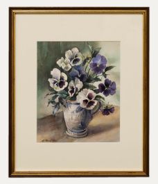 Albert Houghton FRSA (1906-1997) - Mid 20th Century Watercolour, Pansies