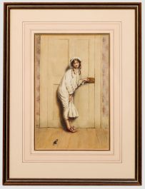 A. L. E.  - Early 20th Century Watercolour, A Small Fright