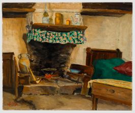 H. Gouy  - Early 20th Century Oil, Chambre et Pot-au-feu