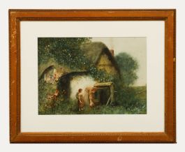 Frederick Hines (fl.1875-1928) - Framed Watercolour, The Cottage Well