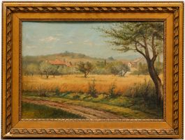 Early 20th Century Oil - View of The Olive Grove
