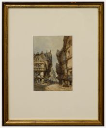 Follower of Samuel Prout - Framed 19th Century Watercolour, A Street in Augsburg