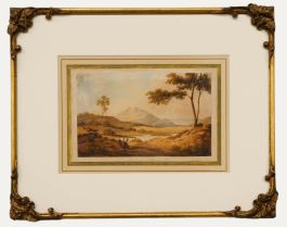 Follower of John Varley (1778-1842) - Framed Watercolour, Hermit in a Landscape 