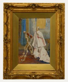 Victor Cacciarelli - Italian  19th Century Watercolour, Interesting Lecture