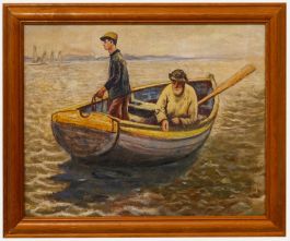After Harold Harvey - Framed 20th Century Oil, In the Whiting Ground