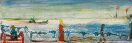 Sven Berlin (1911-1999)  - 20th Century Oil, On the Promenade