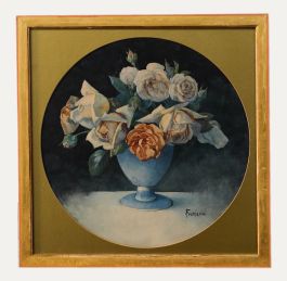 A. Fournerie - Framed Early 20th Century Watercolour, Still Life of Roses