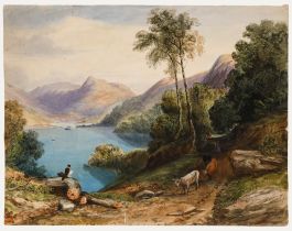 Early 19th Century Watercolour - Grand Tour, Italian Lake Scene