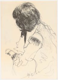 Julian Dyson (1936-2003) - 1974 Graphite Drawing, In Profile