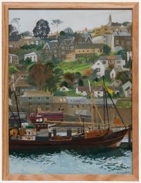 Audrey Evans - Contemporary Gouache, Newlyn Harbour