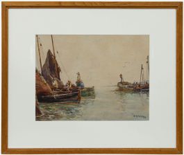 William Watt Milne (1865-1949) - Framed 1923 Watercolour, In the Harbour