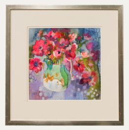 Nola Armstrong - 20th Century Mixed Media, Pink flowers