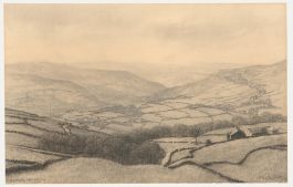 A.E. Black - 1939 Graphite Drawing, Calder Valley