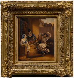 Miniature 19th Century Watercolour - The Street Performer