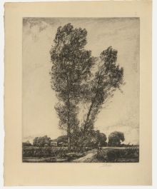 Frederick Vango Burridge (c.1869-1945) - Etching, Fishing on the Bridge