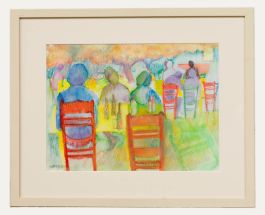 Mary Chugg (1935-2024) - Framed Contemporary Watercolour, A Cretan Taverna II