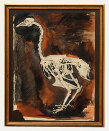 Mary Chugg (1935-2024) - Framed Mid 20th Century Watercolour, Hen Skeleton