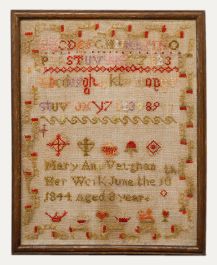 Mary Ann Vaughn  - 1844 Embroidery, Sampler